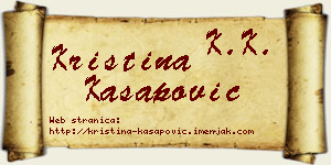 Kristina Kasapović vizit kartica